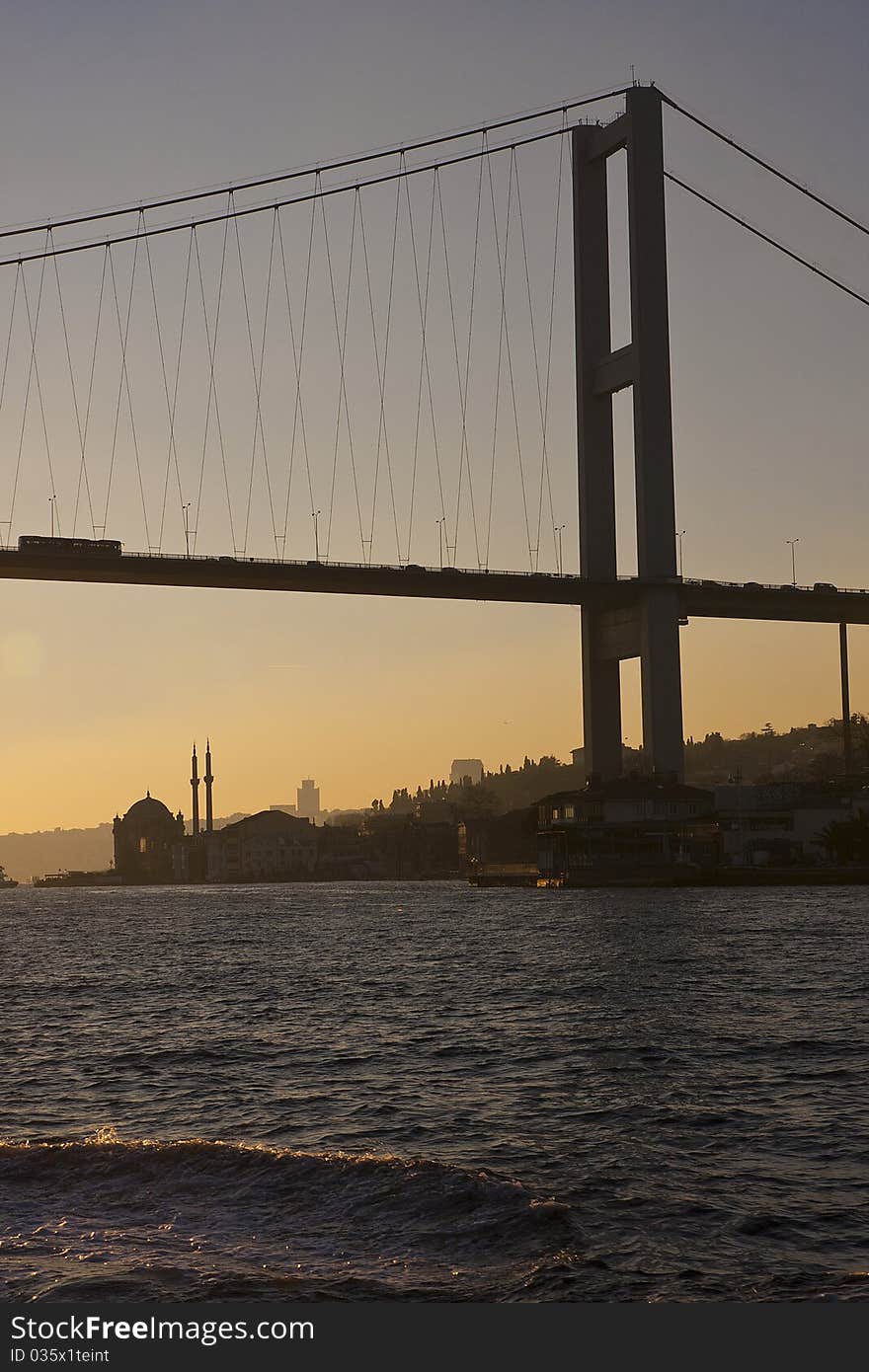 A bridge on the bosphorus. A bridge on the bosphorus