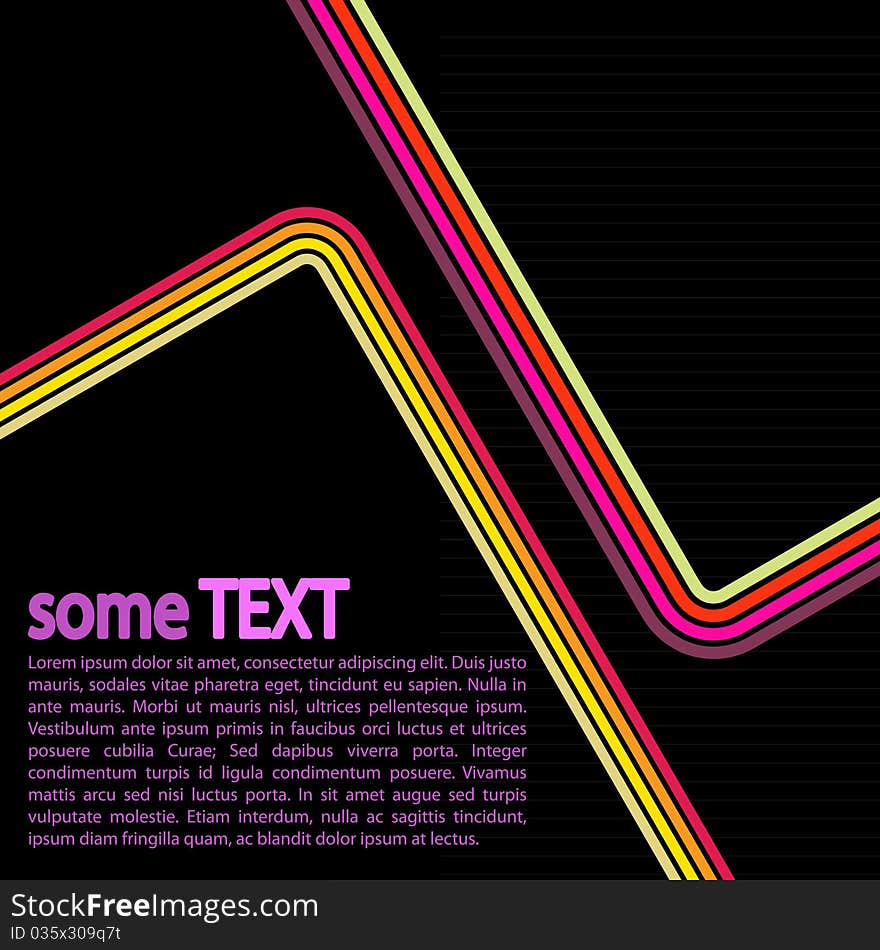 Illustration concept of company text design on black