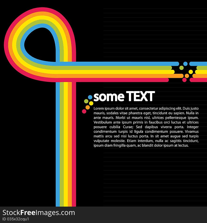 Illustration company text design with black bg