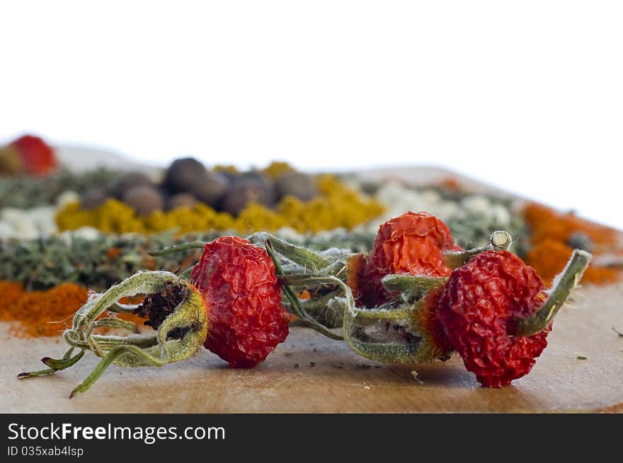 Spice still life ower white backdrop