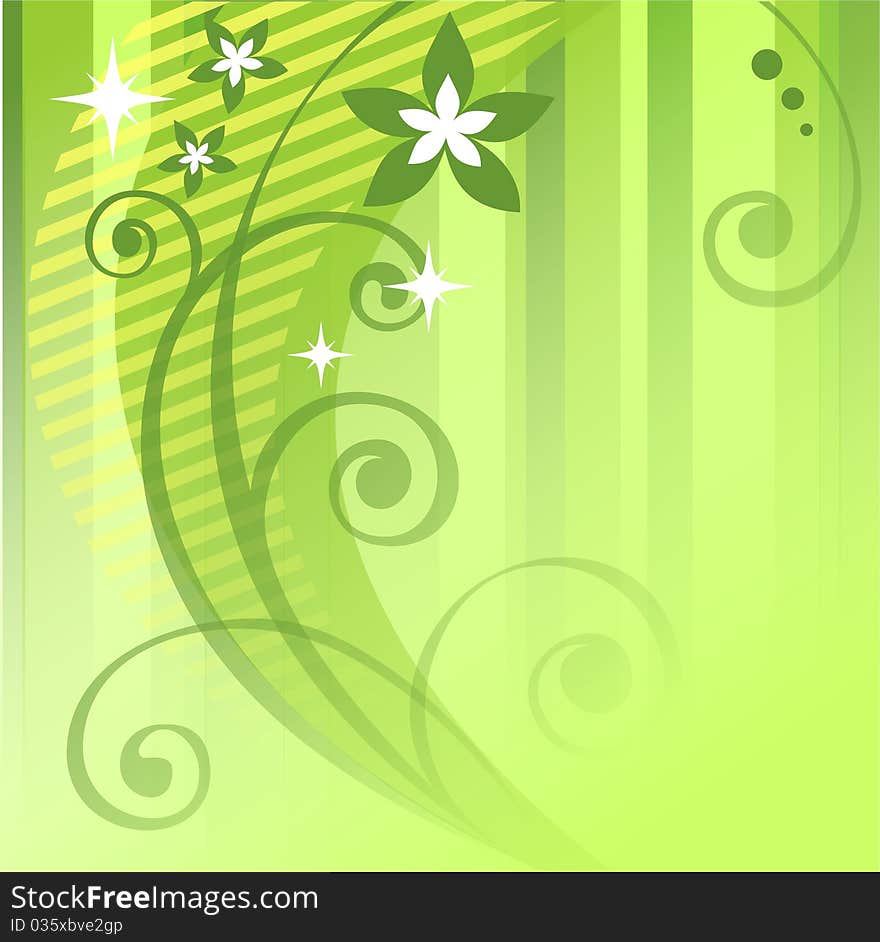 Green floral background