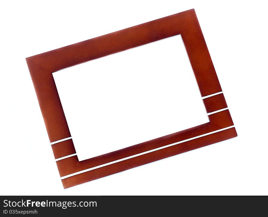 Wood frame isolated on white background