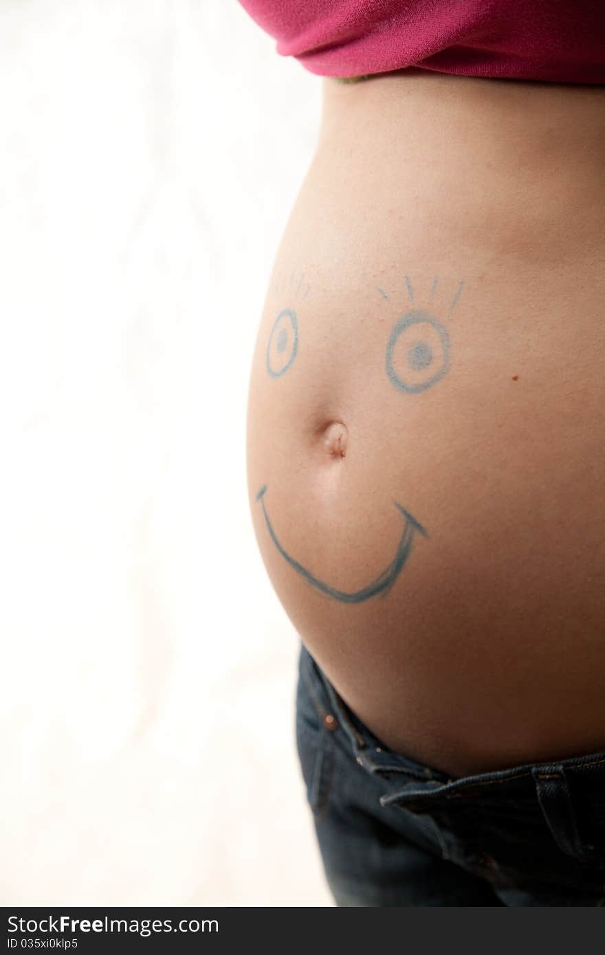 Pregnant Abdomen With Smile