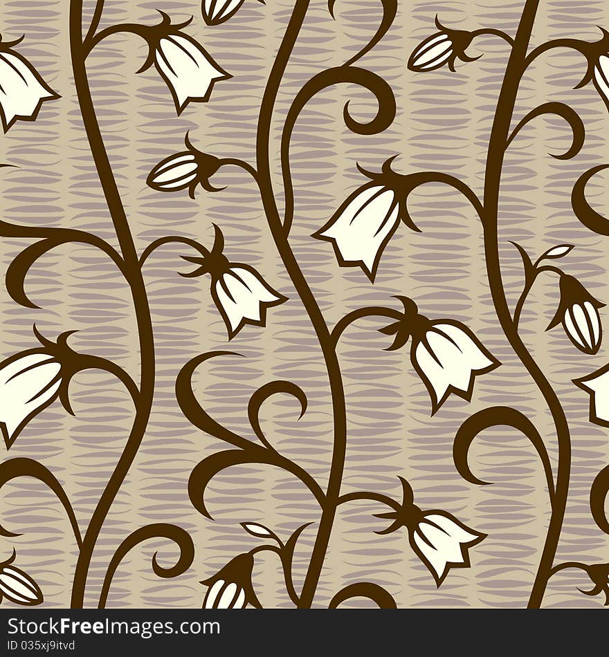 Bells flowers seamless background pattern