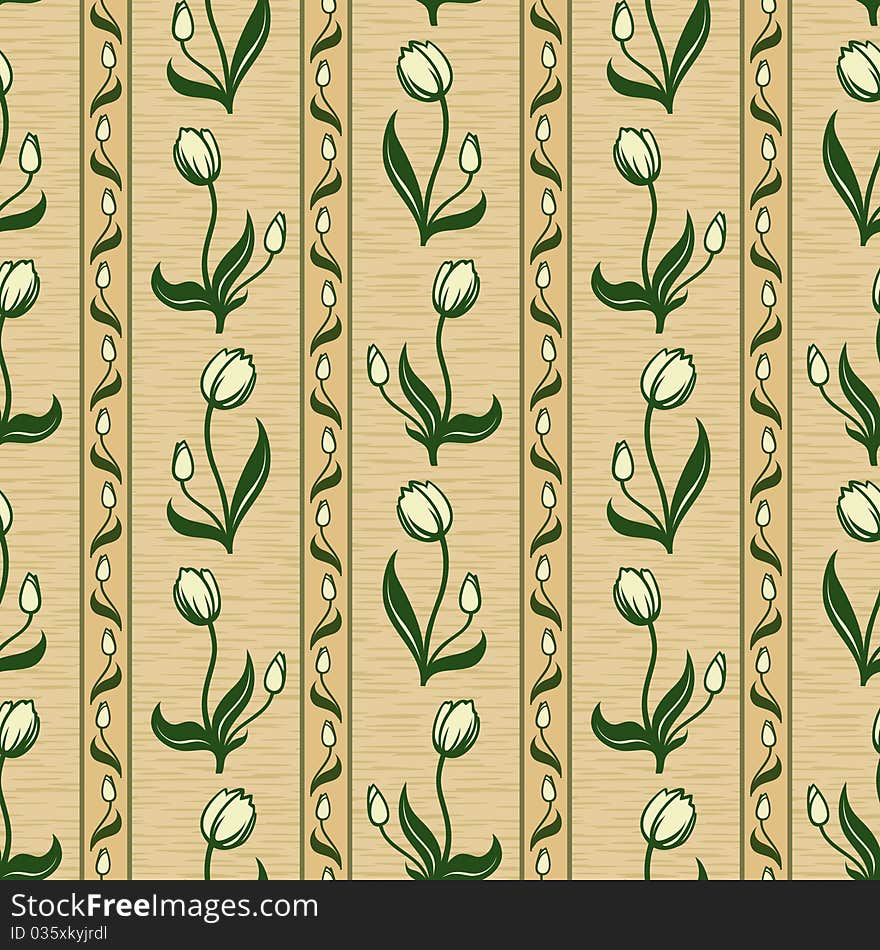 Tulip line seamless background pattern