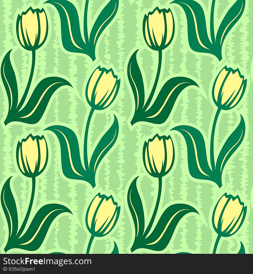 Tulip Line Seamless Background