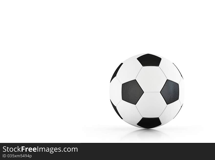 Leather soccer ball on a white background. Leather soccer ball on a white background