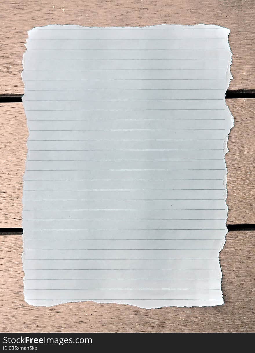 Blank note paper