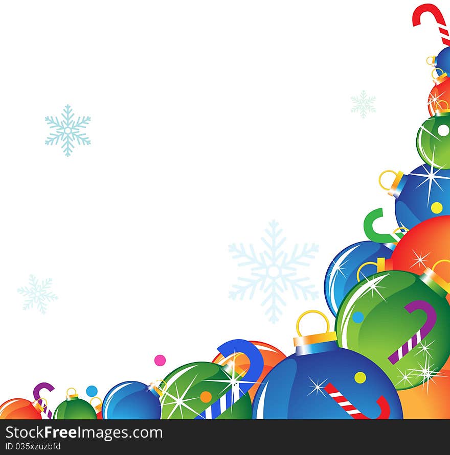 Pile of Christmas balls and candy on a white background. Pile of Christmas balls and candy on a white background