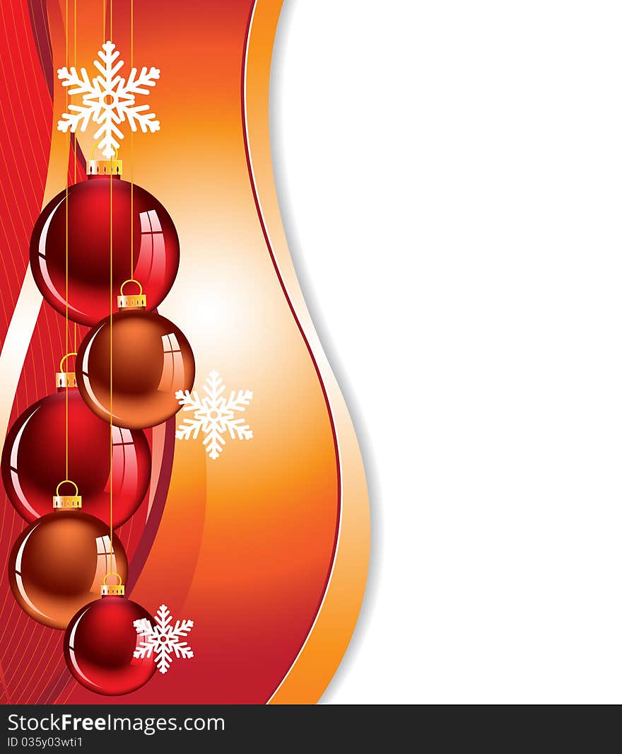 Festive background with red balls