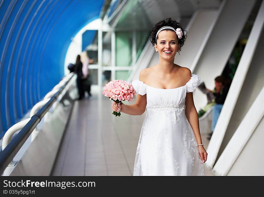 Joyful bride at wedding day