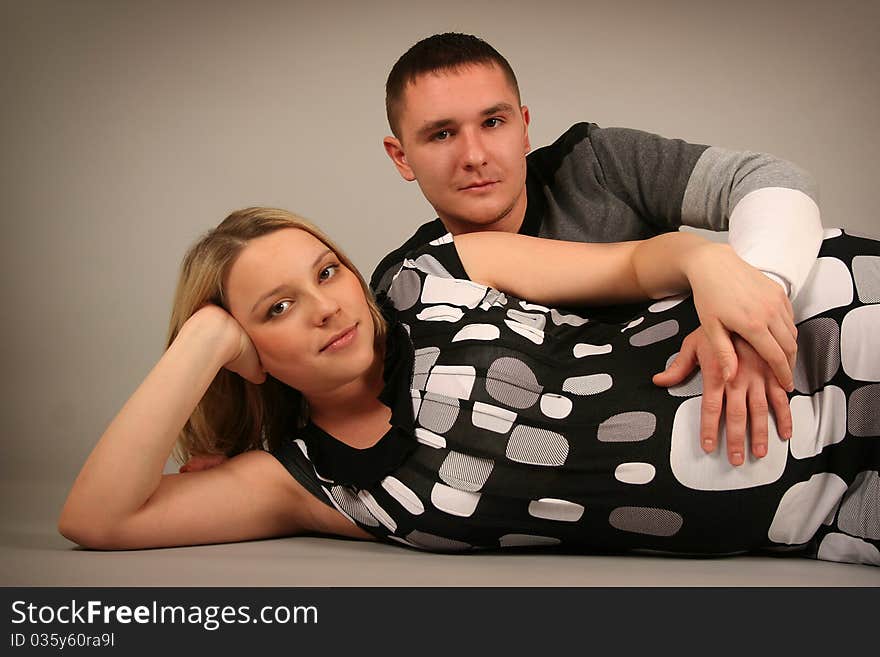 Beautiful young couple waiting baby