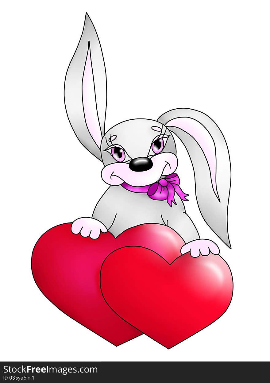 Rabbit with two hearts