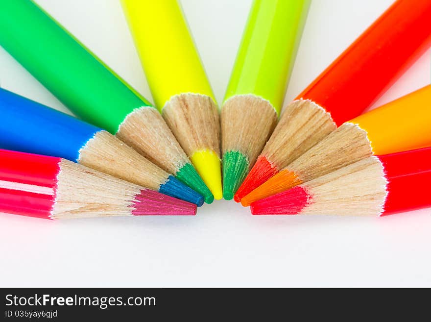 Background made of extreme color pencils. Background made of extreme color pencils