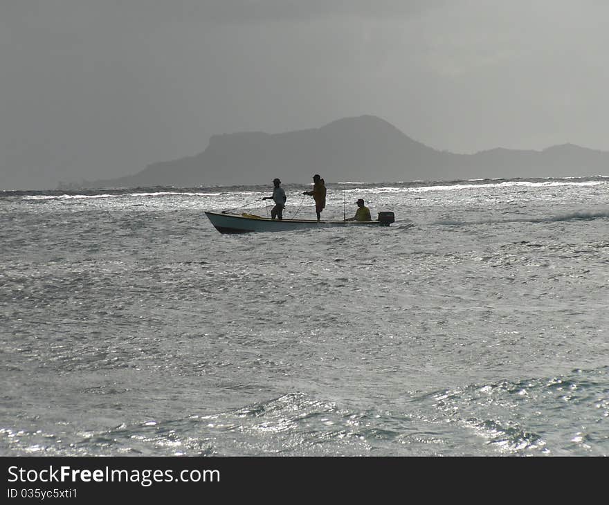 Seychelles sea in the evening