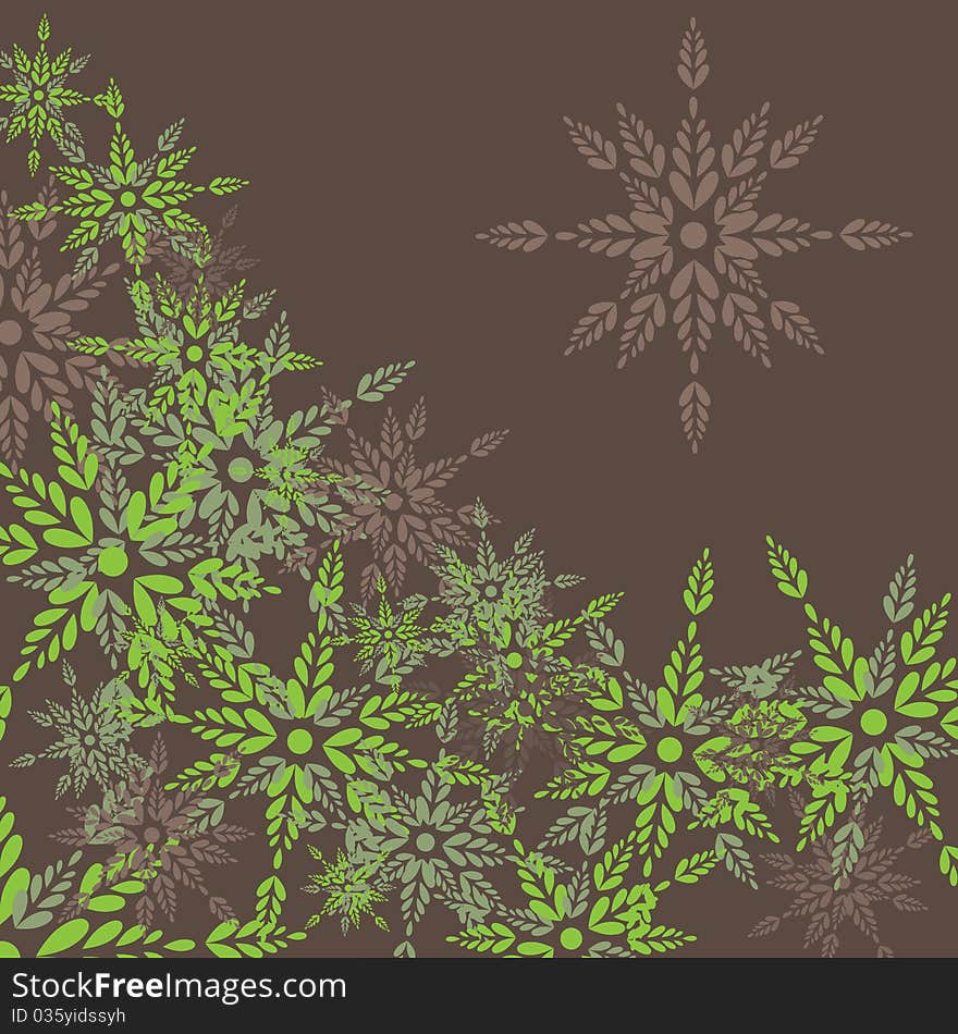 Colour Green leaves .  Vector illustration