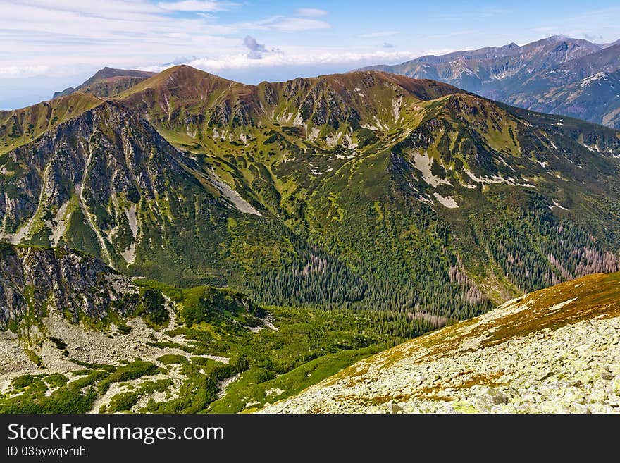 Summer mountain landscape in the Polish Tatry