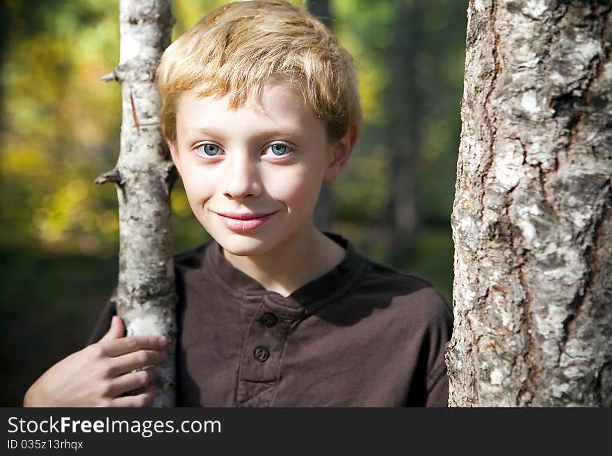 Portrait of a cute young boy outside. Portrait of a cute young boy outside