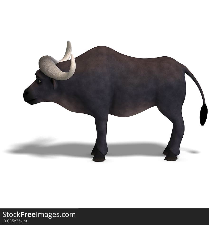 Very Cute And Funny Cartoon Buffalo