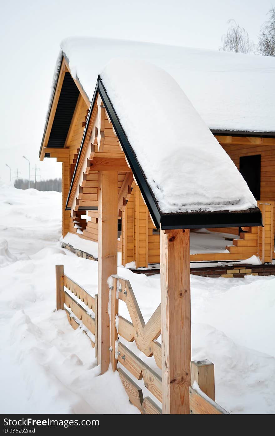 Wooden Entrance, Log Home