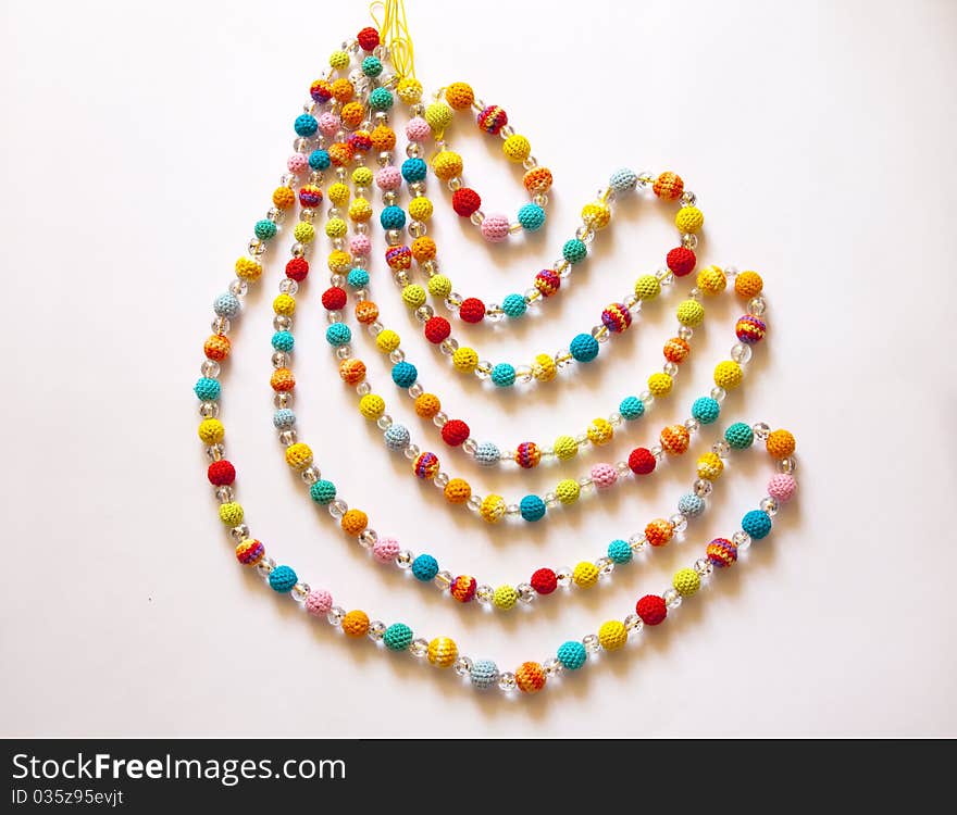 Colorful crocheted necklace