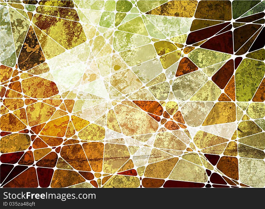 Grunge Geometric Mosaic Background