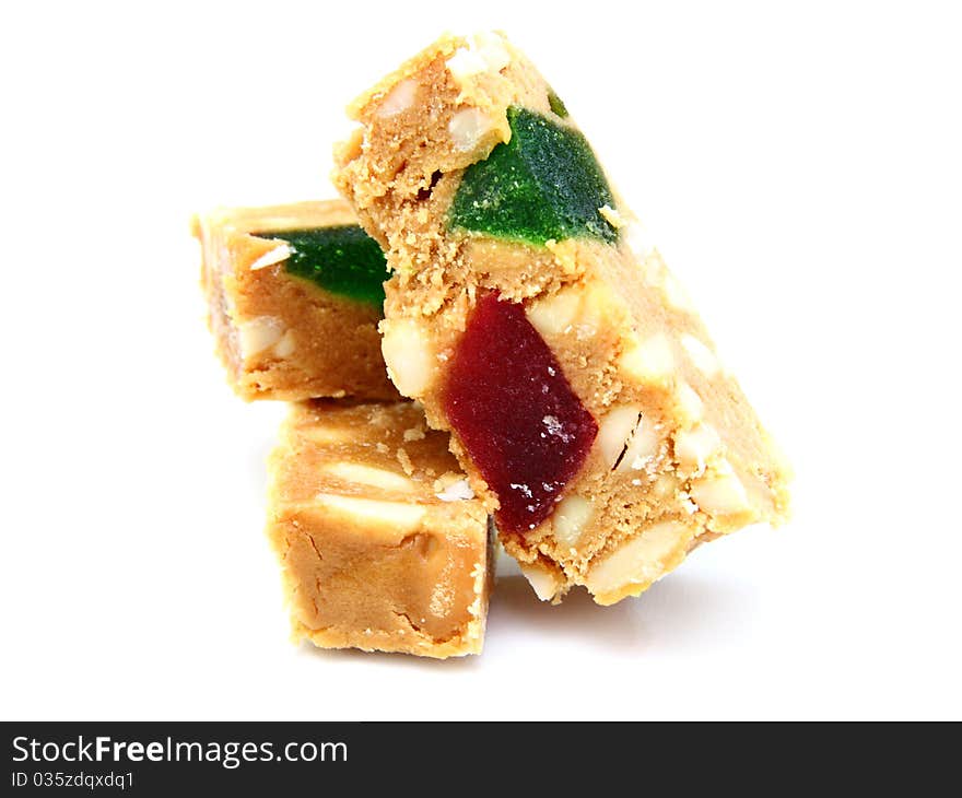 Peanut brittle isolated