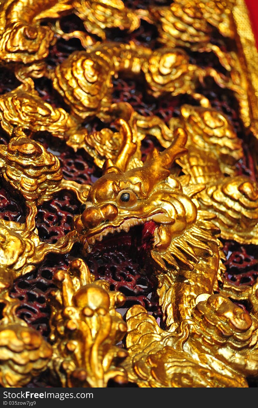 Dragon Carving At Man Mo Temple, Hong Kong