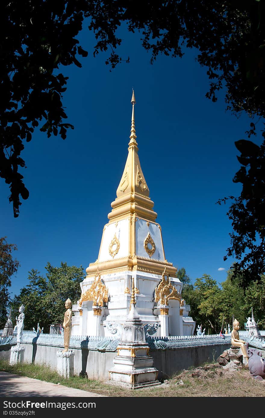 Thai pagoda esarn northeast nice sky. Thai pagoda esarn northeast nice sky