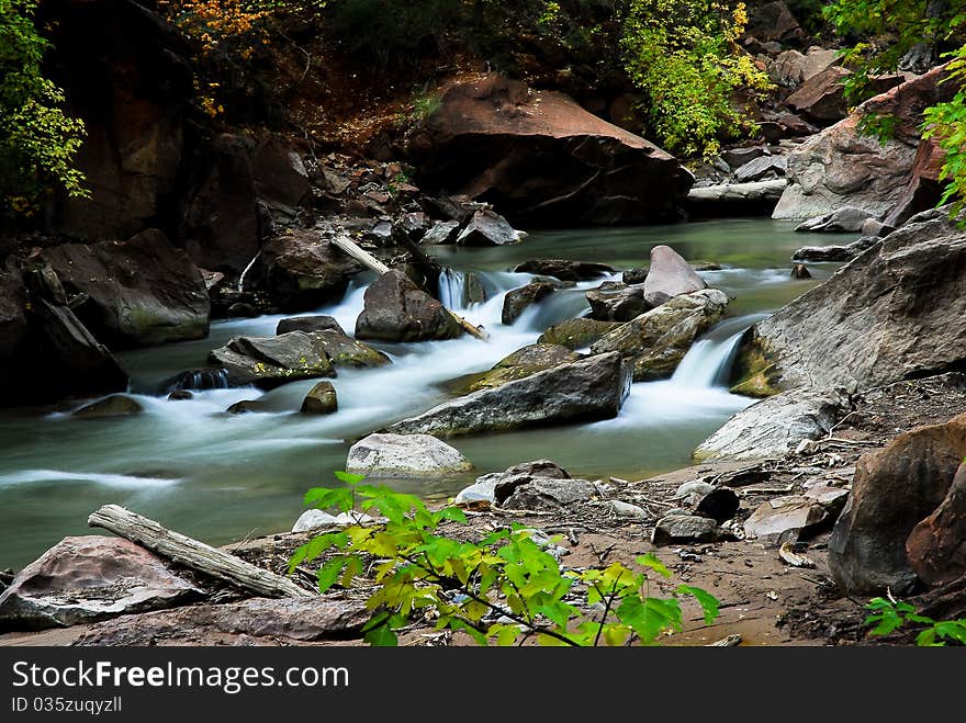 Water falls in zion national park