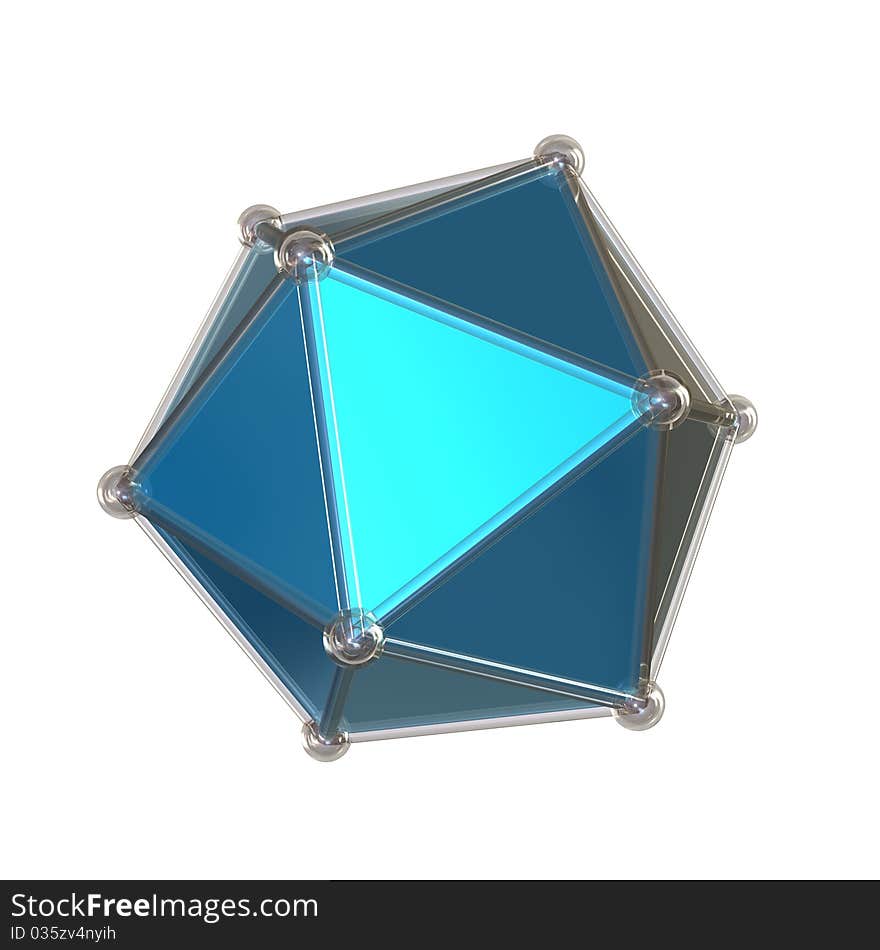 3d render image with crystal lattice on white