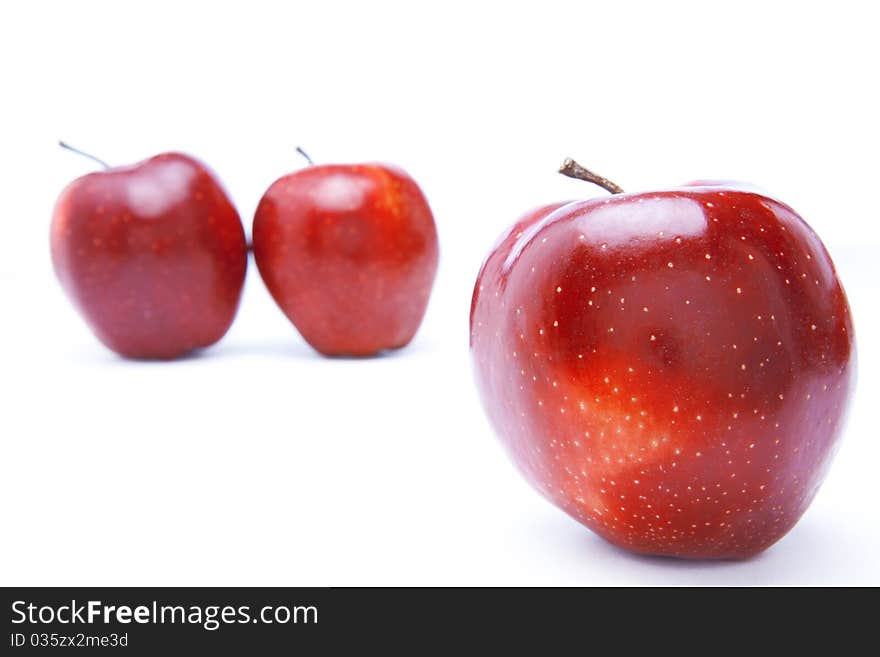 Red apples, isolated on white