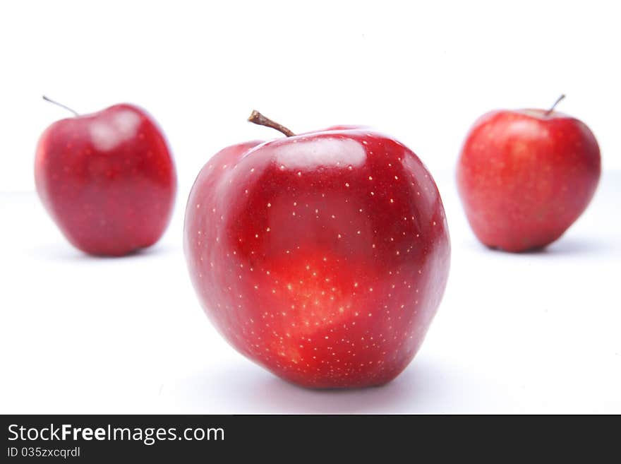 Red apples, isolated on white