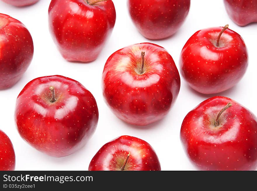 Red apples, isolated on white