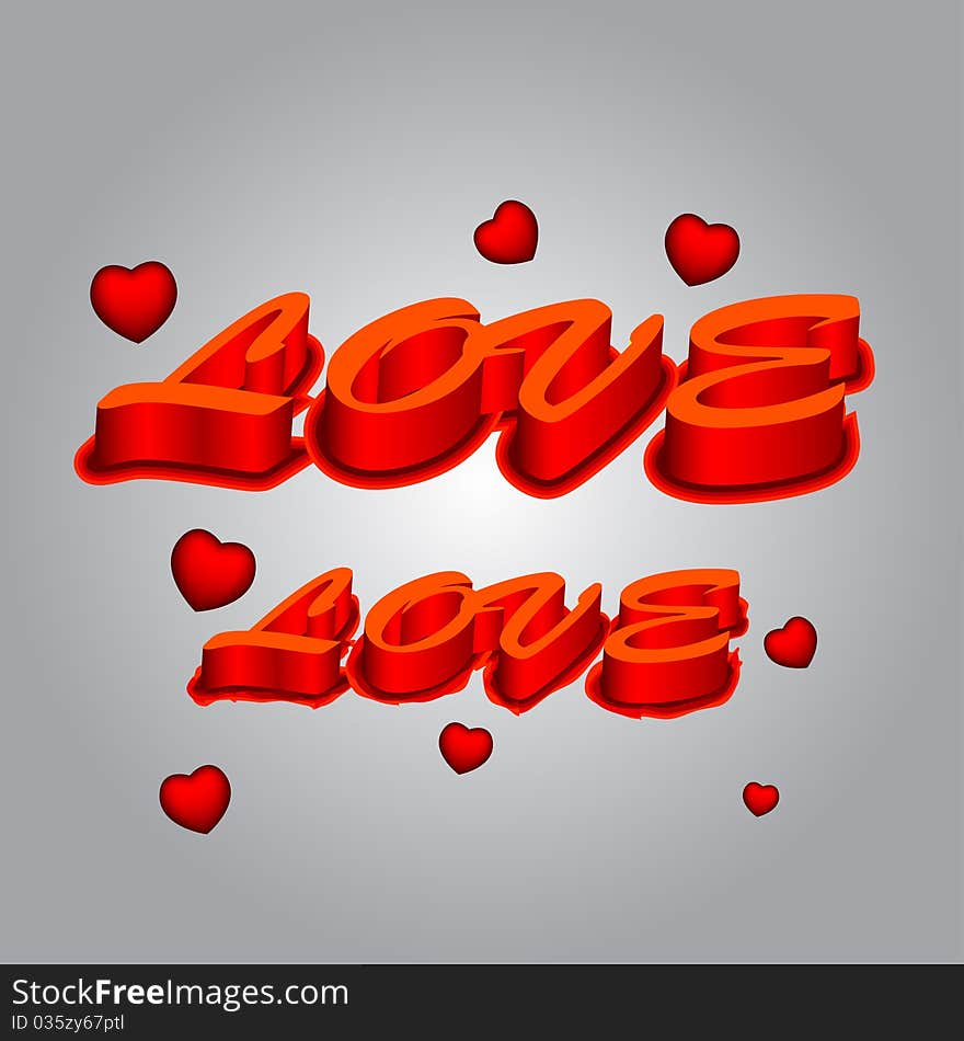 3d Love Text