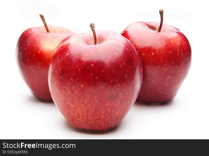 Red apples, isolated on white