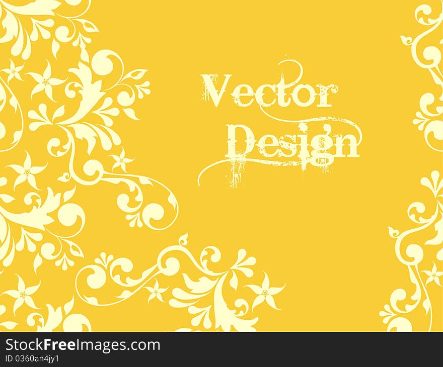 Vector floral pattern with background, illustration.