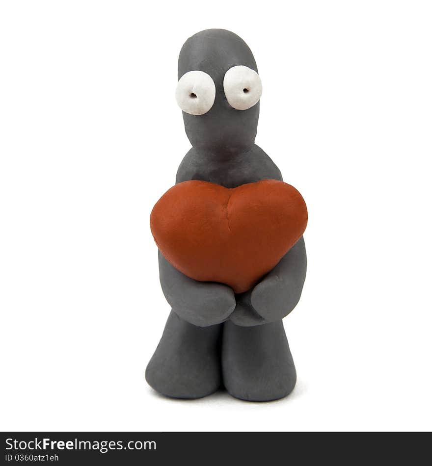 Plasticine man with heart