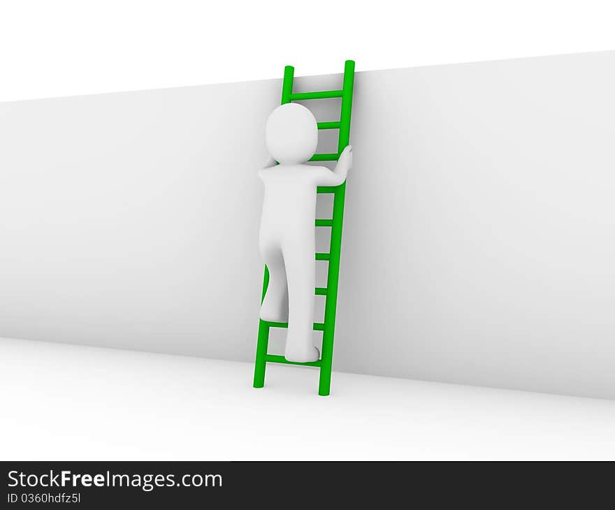 3d human ladder green