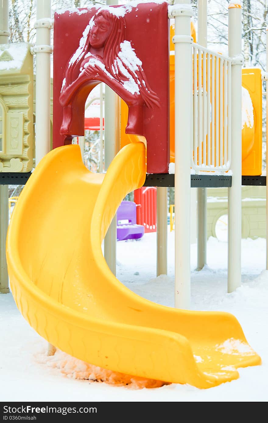 Playground  under snow