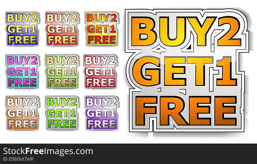 Buy two get one free sign