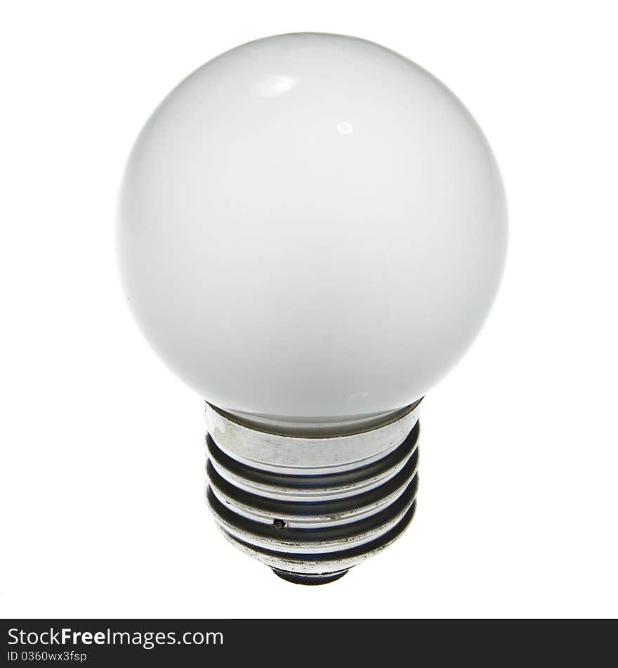 Small white bulb isolated on white background