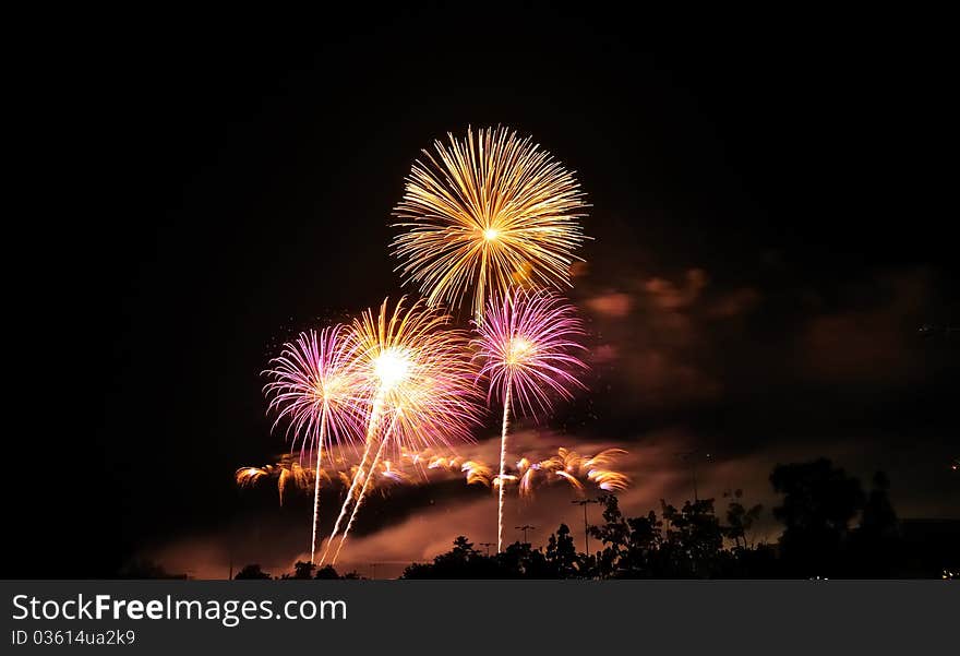 International Fireworks contest at Chiangmai