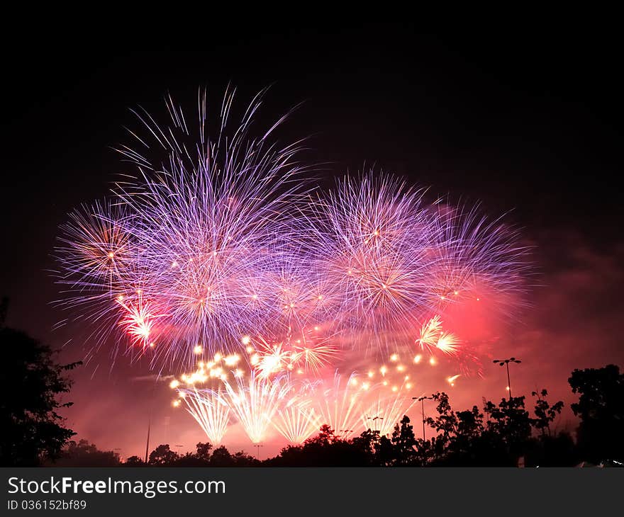 International Fireworks contest at Chiangmai