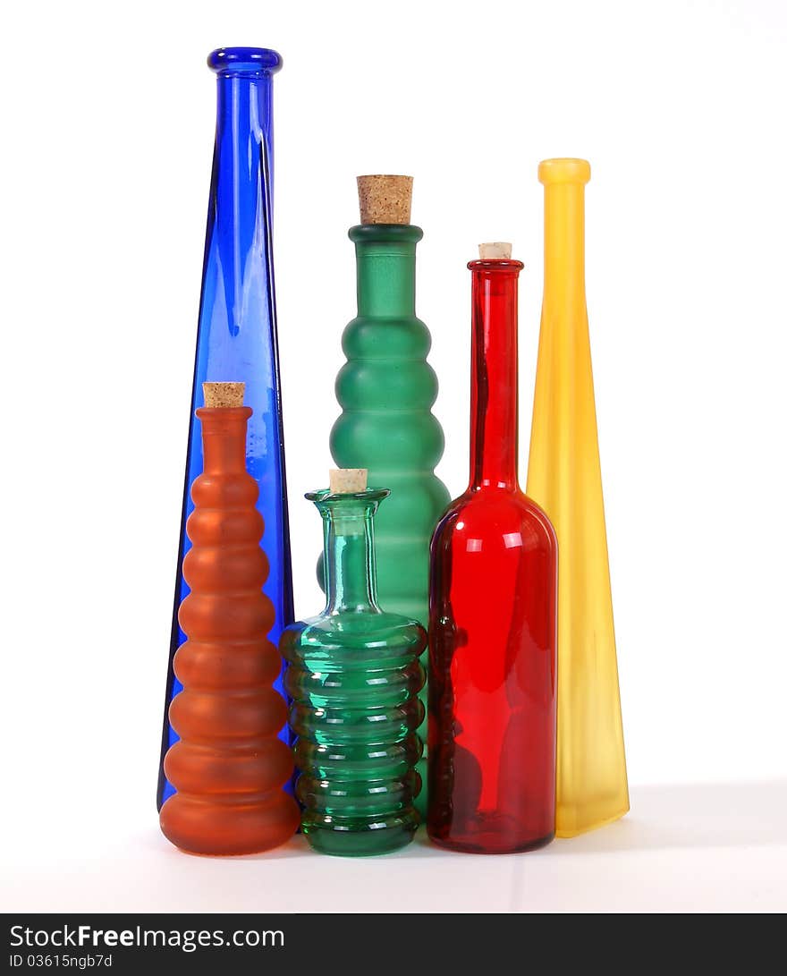 Colored glass vases