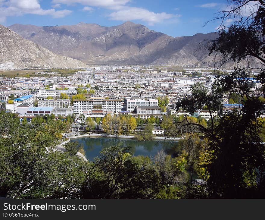 The largest city of Tibet, China. The largest city of Tibet, China