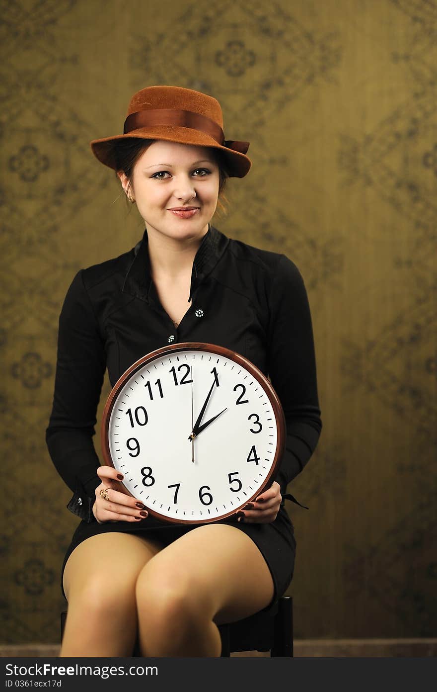 Woman With A Big Clock