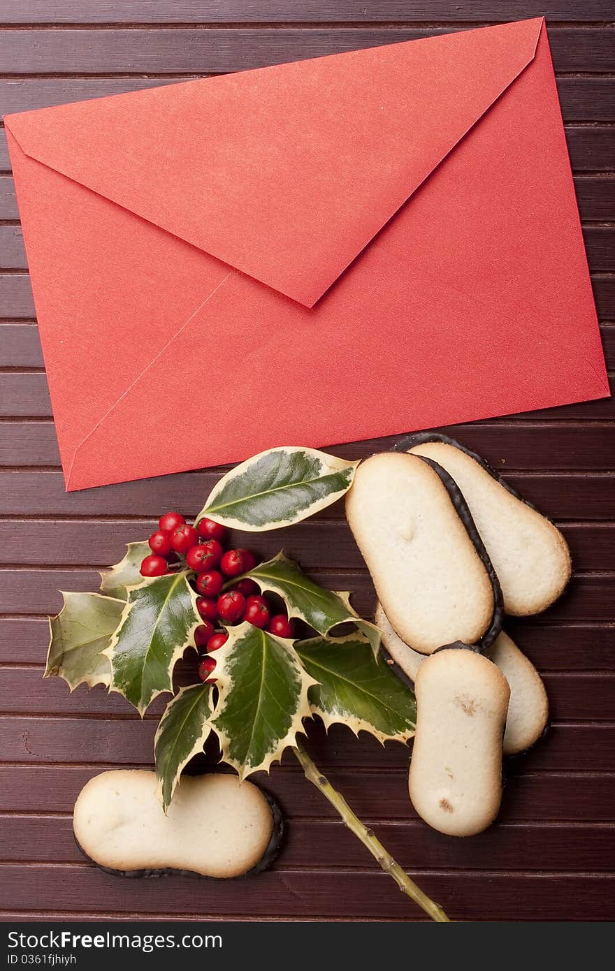 Letter to Santa Claus with cookies on a wooden background. Letter to Santa Claus with cookies on a wooden background.