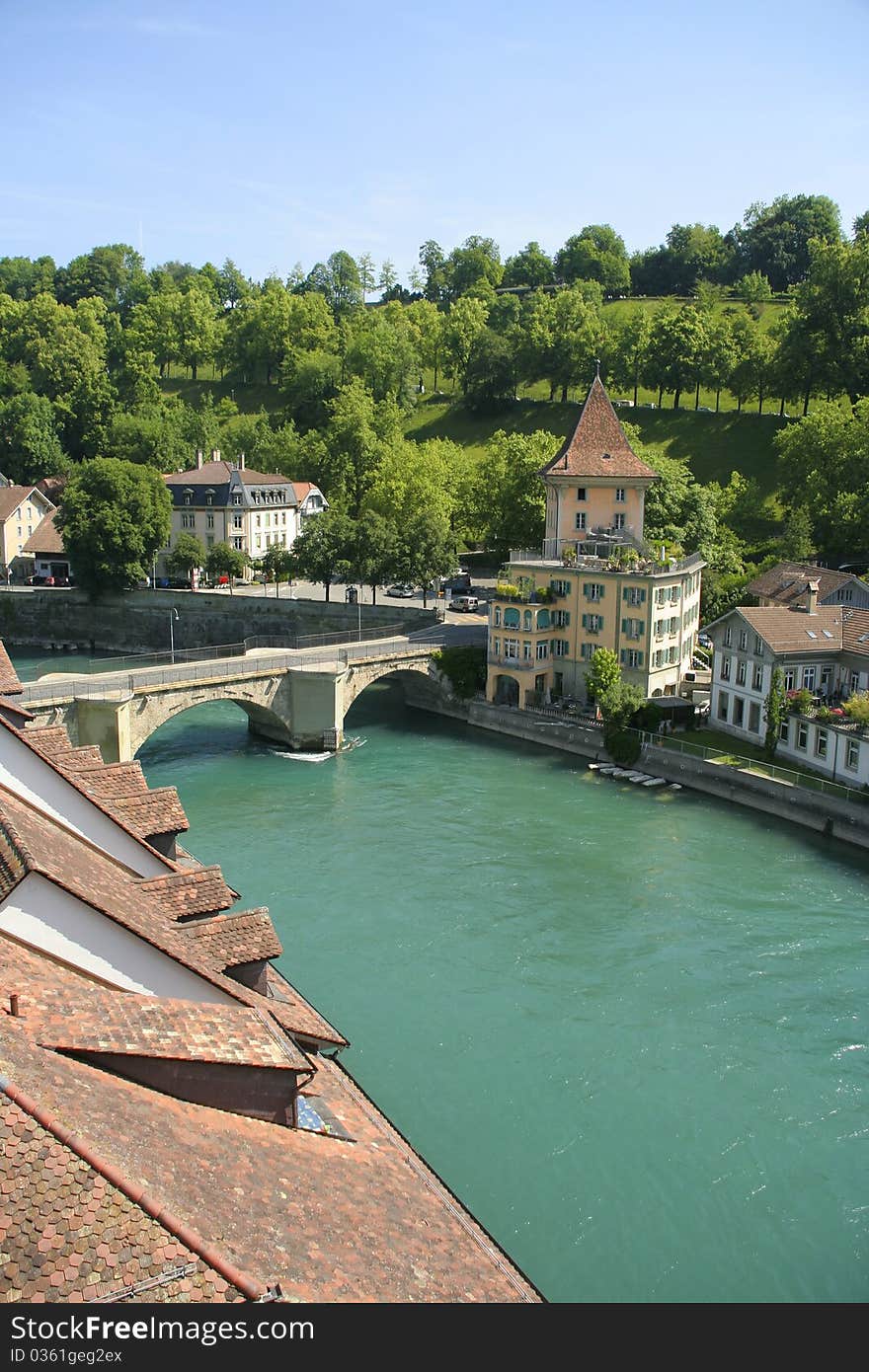 Medieval houses lining, Bern