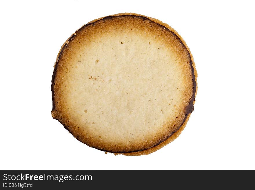 Biscuit dough with chocolate on a white background. Biscuit dough with chocolate on a white background.